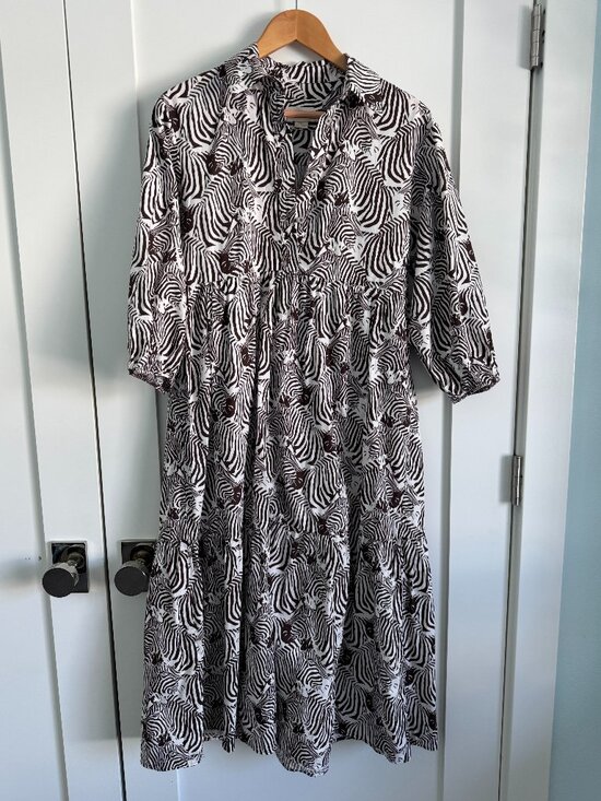 Maeve Dresses & Skirts - Anthropologie Maeve The Bettina dress in Brown and Ecru Zebra print Size XS